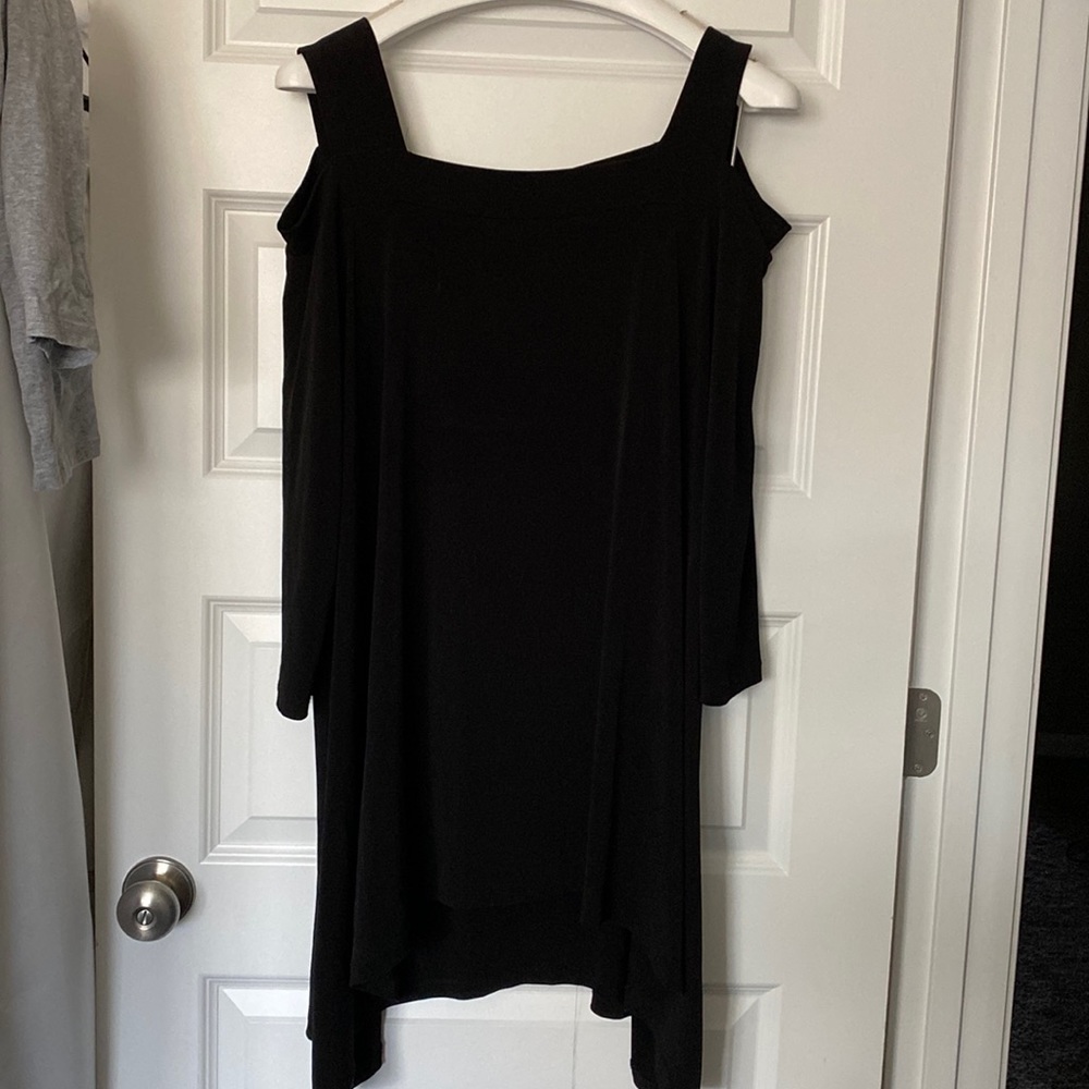 Chicos open shoulder black dress size 2